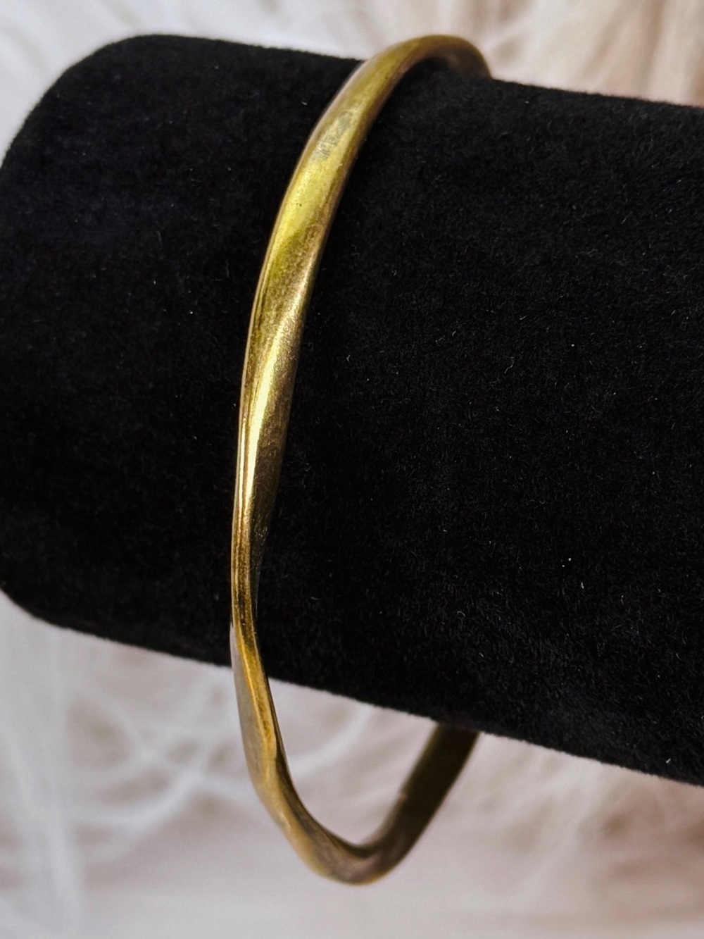 Vintage Minimalist Twisted Brass Bangle Bracelet